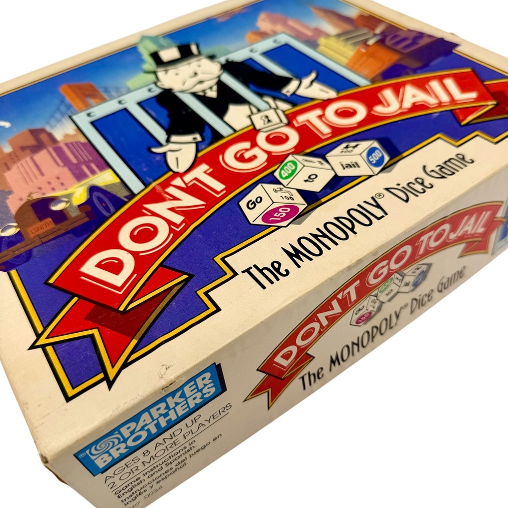 Parker Brothers Don't Go To Jail Monopoly Dice Game 1991 Vintage Complete Tested